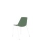 Polypropylene Shell Chair With Upholstered Seat Pad and 4-Leg White Steel Frame